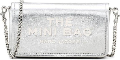 Marc Jacobs The Metallic Leather Chain Mini Bag - Silver