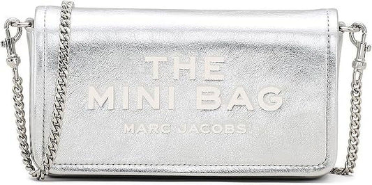 Marc Jacobs The Metallic Leather Chain Mini Bag - Silver