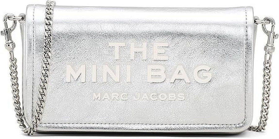 Marc Jacobs The Metallic Leather Chain Mini Bag - Silver