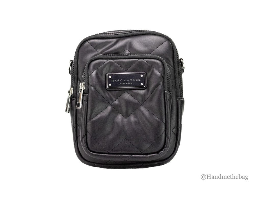 Marc Jacobs Pillow Small Black Quilted Smooth Leather Crossbody Handbag Purse