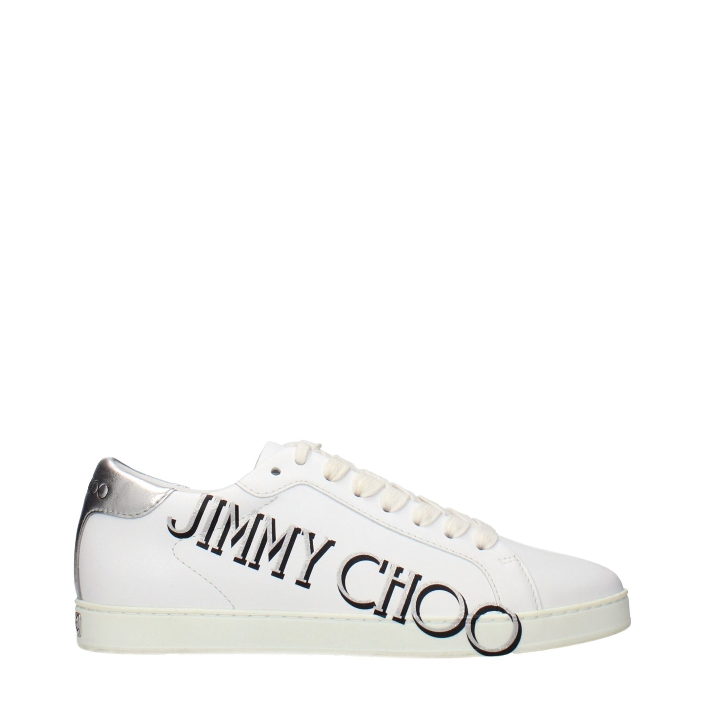 Jimmy Choo White Leather Low Top Sneakers
