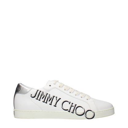 Jimmy Choo White Leather Low Top Sneakers