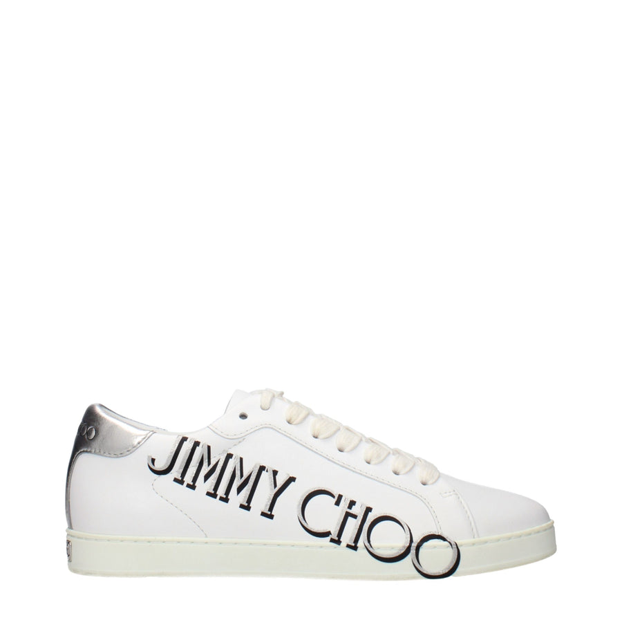 Jimmy Choo White Leather Low Top Sneakers