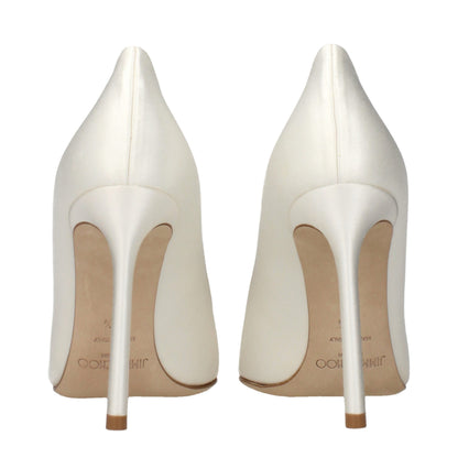 Jimmy Choo Beige Satin Platform Pumps
