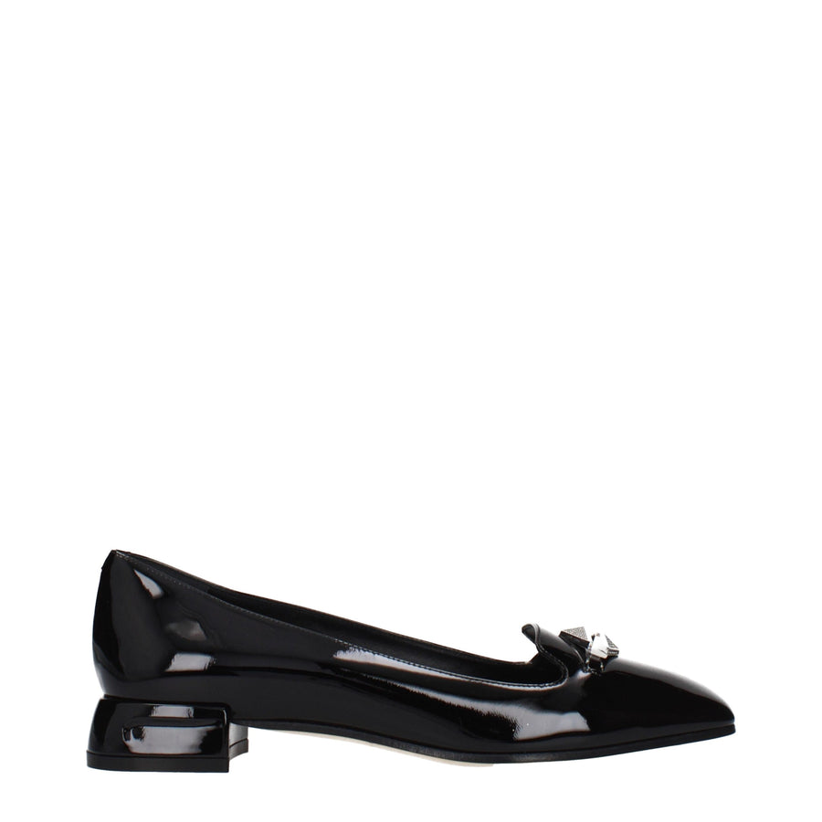 Jimmy Choo Black Leather Slip-On Loafers