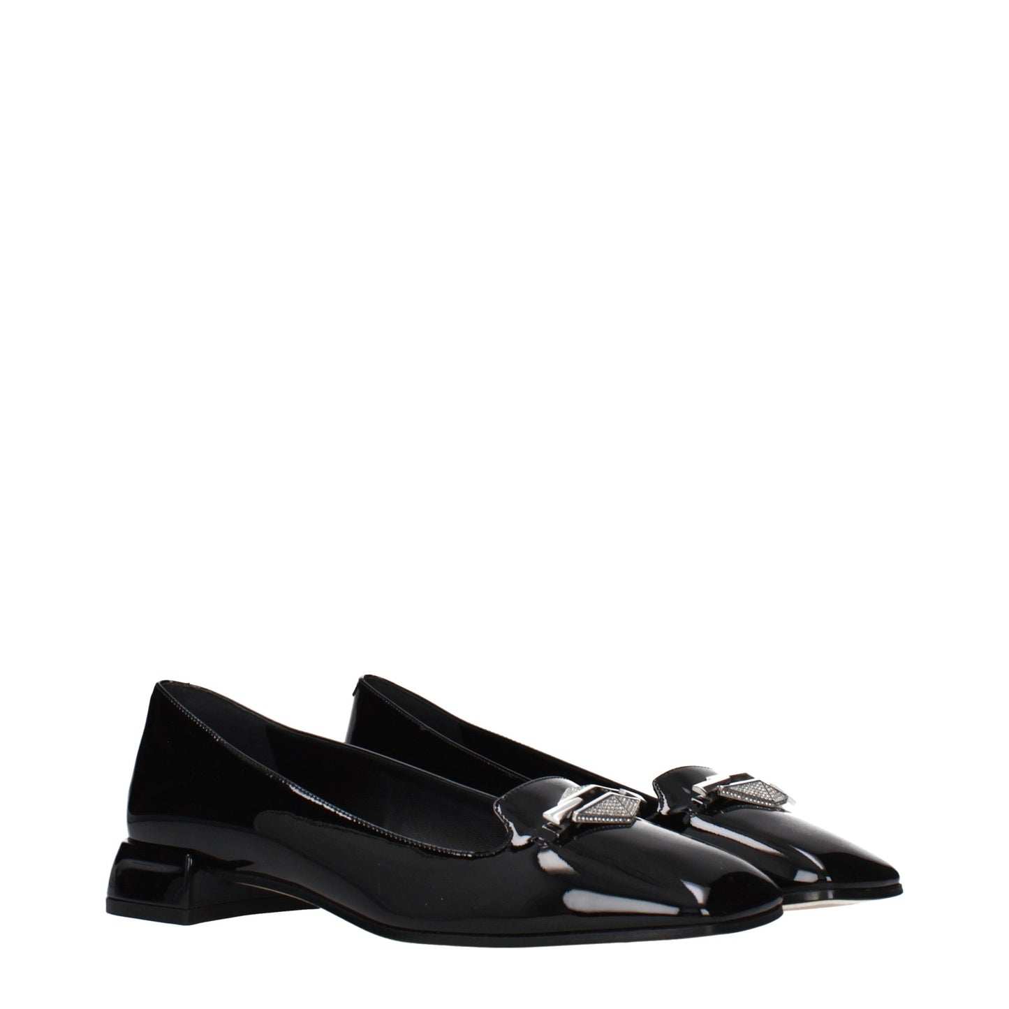 Jimmy Choo Black Leather Slip-On Loafers