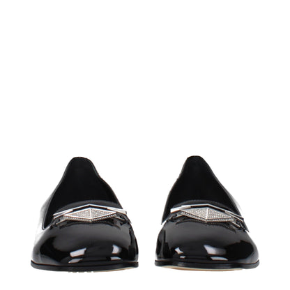 Jimmy Choo Black Leather Slip-On Loafers