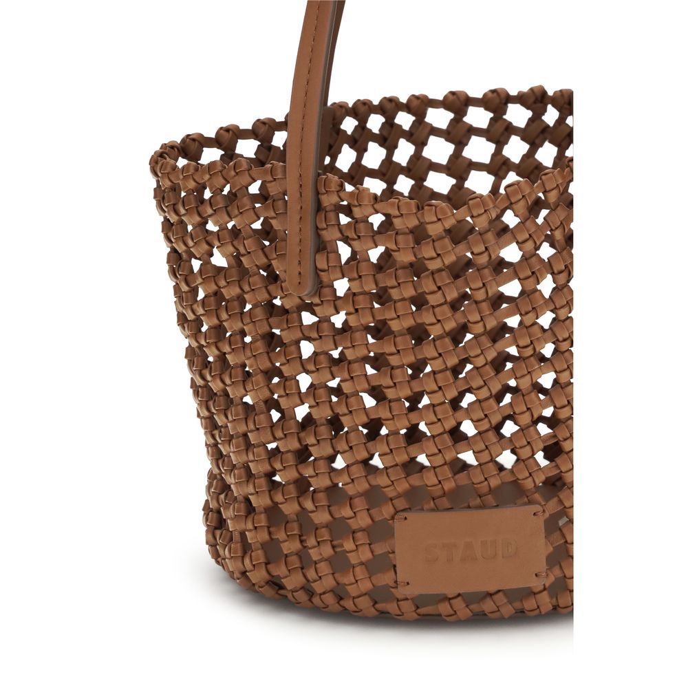 Staud Brown Calf Leather Bos Taurus Shoulder Bag