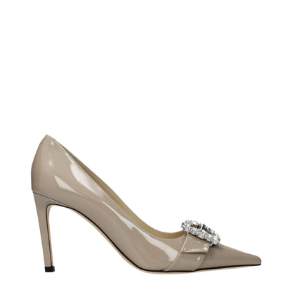 Jimmy Choo Gray Leather High Heel Pumps