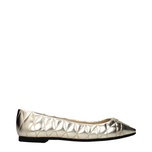 Jimmy Choo Gold Leather Ballet Flats