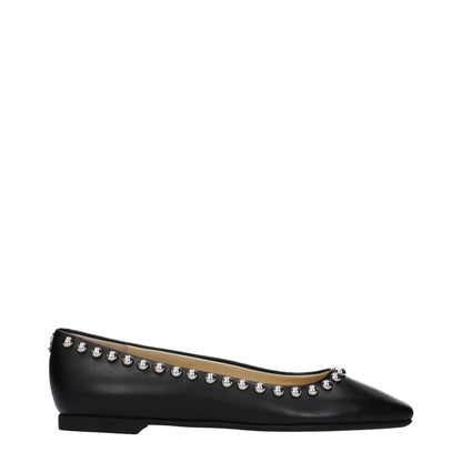 Jimmy Choo Black Leather Ballet Flats