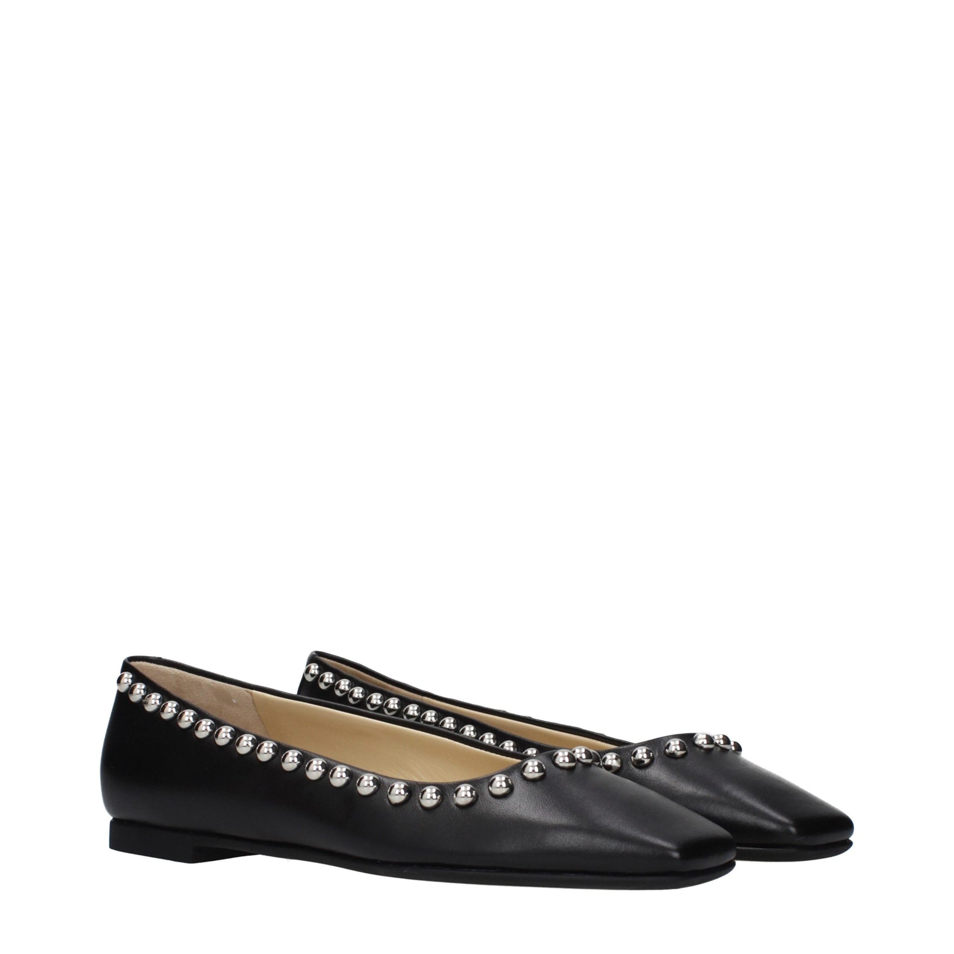 Jimmy Choo Black Leather Ballet Flats