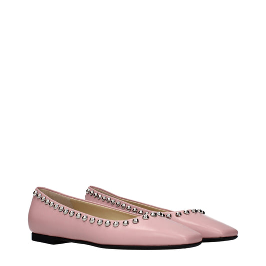 Jimmy Choo Pink Leather Ballet Flats