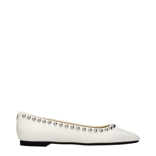 Jimmy Choo White Leather Ballet Flats