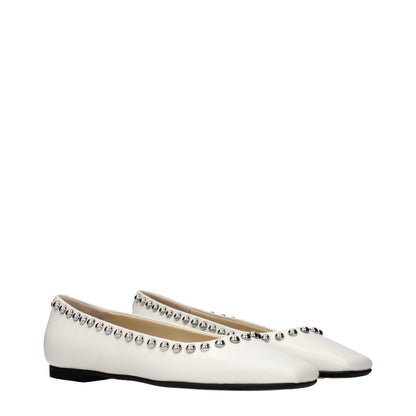 Jimmy Choo White Leather Ballet Flats
