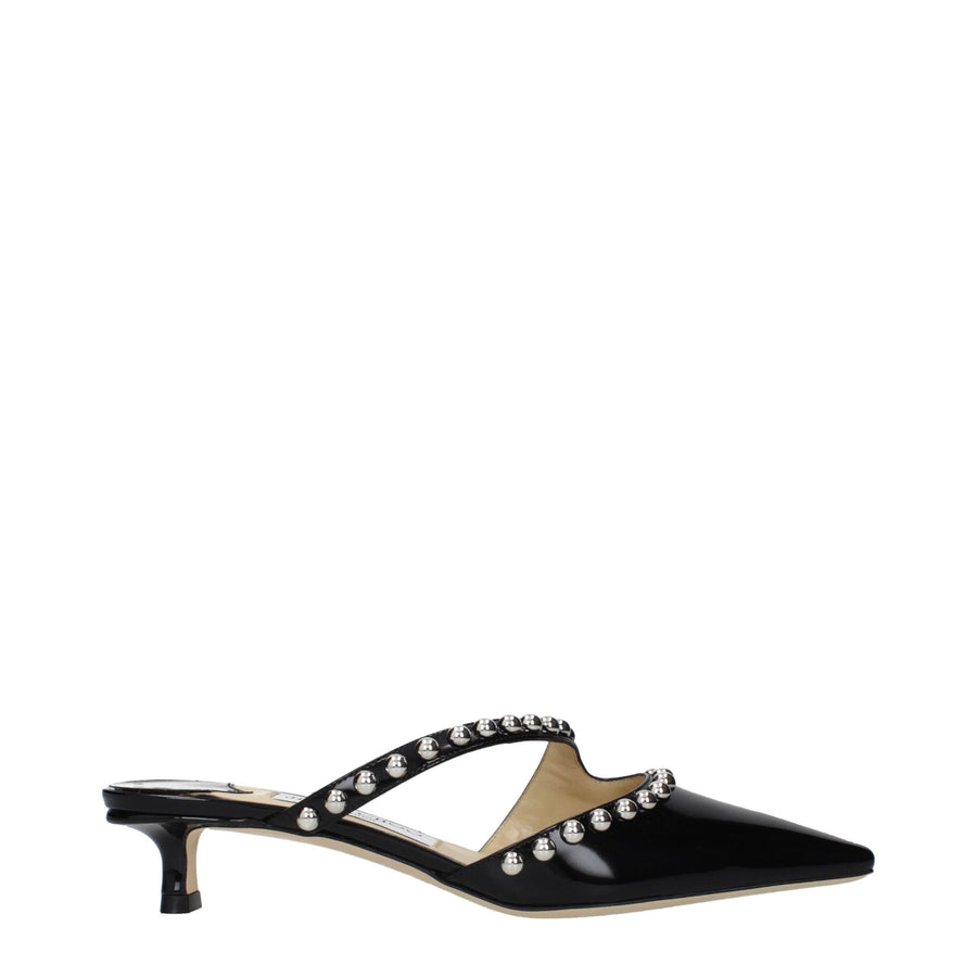 Jimmy Choo Black Leather Flat Sandals