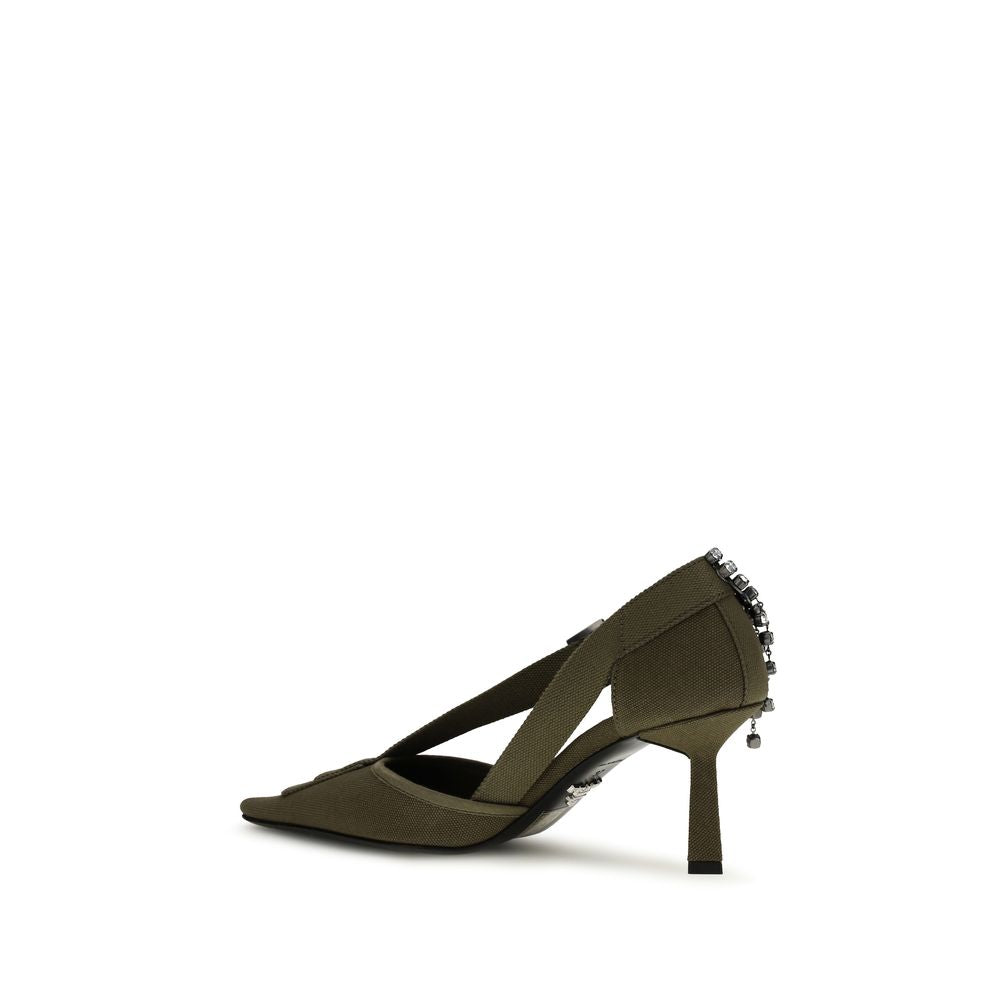 Prada Bicolor Cotton High Heel Pumps