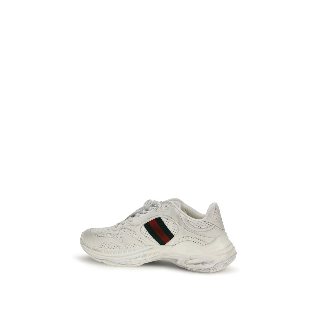 Gucci White Calf Leather Bos Taurus Athletic Sneakers