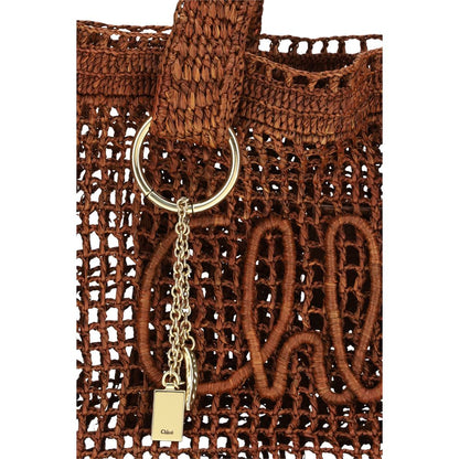 Chloé Brown Raffia Shoulder Bag