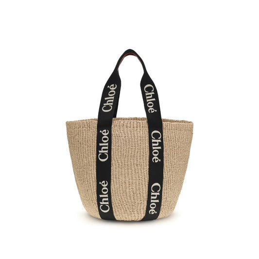 Chloé Beige Raffia Backet Bag
