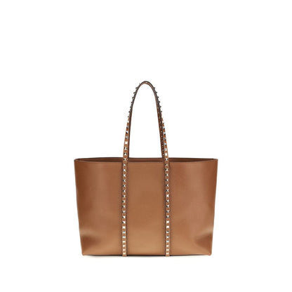 Valentino Garavani Brown Calf Leather Bos Taurus Shoulder Bag