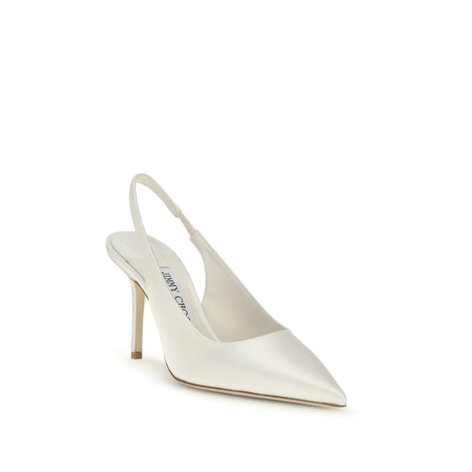 Jimmy Choo White Silk High Heel Pumps