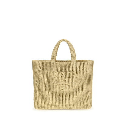 Prada Beige Raffia Shoulder Bag