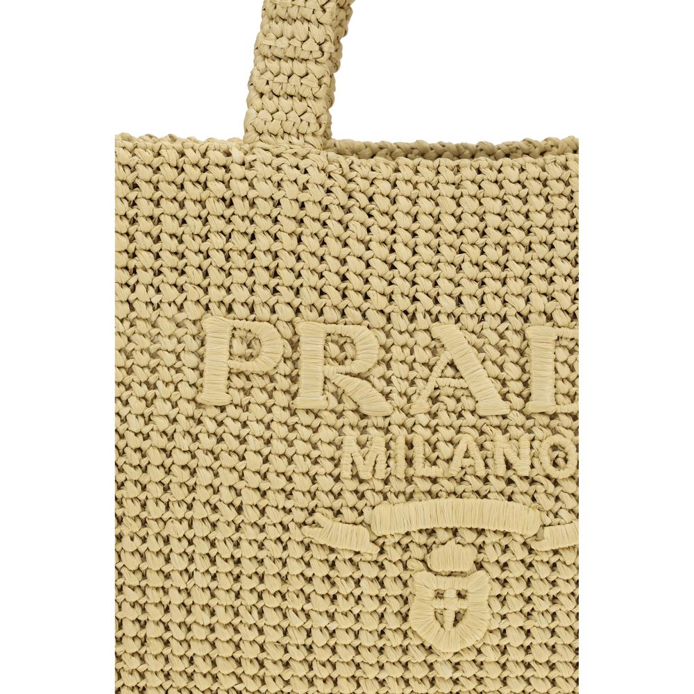 Prada Beige Raffia Shoulder Bag