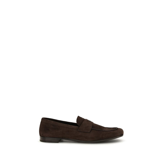 Prada Brown Calf Leather Bos Taurus Slip-On Loafers