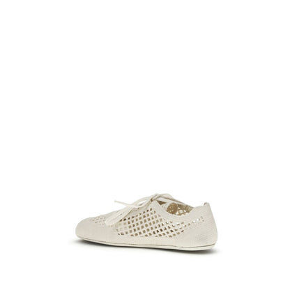 Prada Beige Fabric Low Top Sneakers