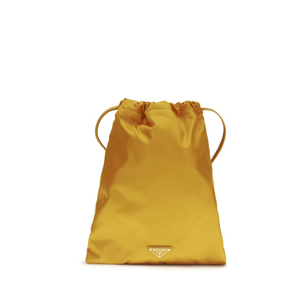 Prada Orange Recycled Polyamide Clutch Bag