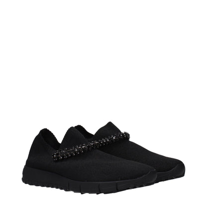 Jimmy Choo Black Fabric Slip-On Loafers