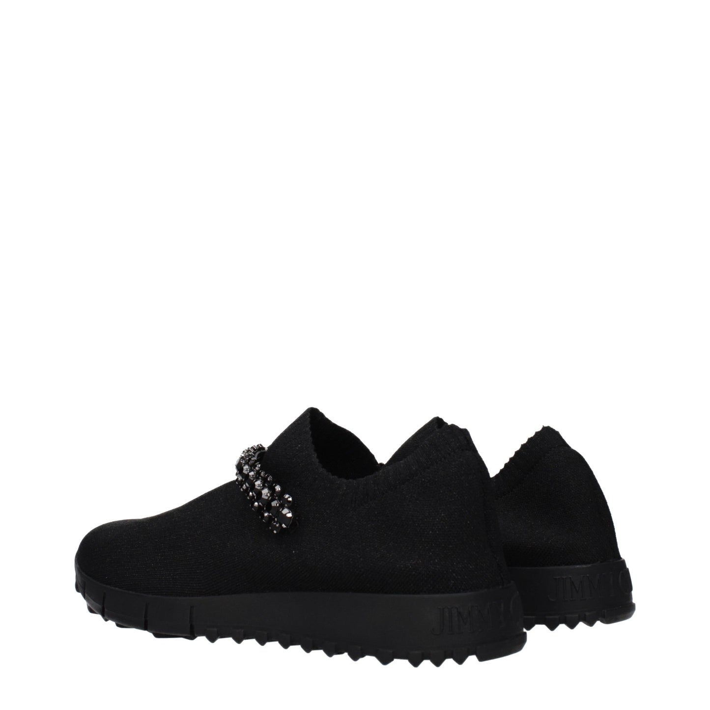 Jimmy Choo Black Fabric Slip-On Loafers