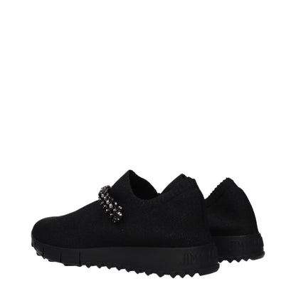 Jimmy Choo Black Fabric Slip-On Loafers