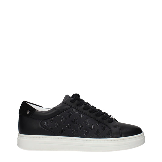 Jimmy Choo Black Leather Low Top Sneakers