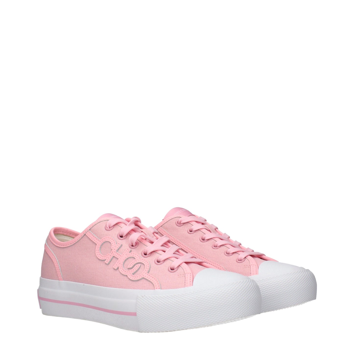 Jimmy Choo Pink Fabric Low Top Sneakers