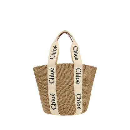 Chloé Beige Raffia Shoulder Bag