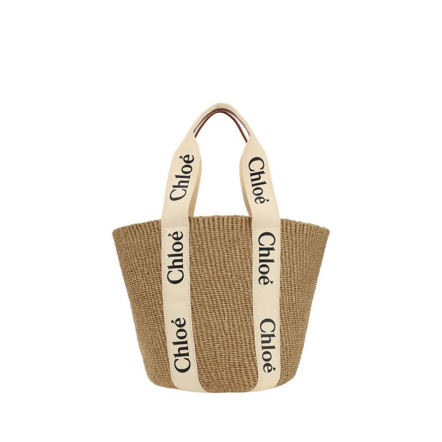 Chloé Beige Raffia Shoulder Bag