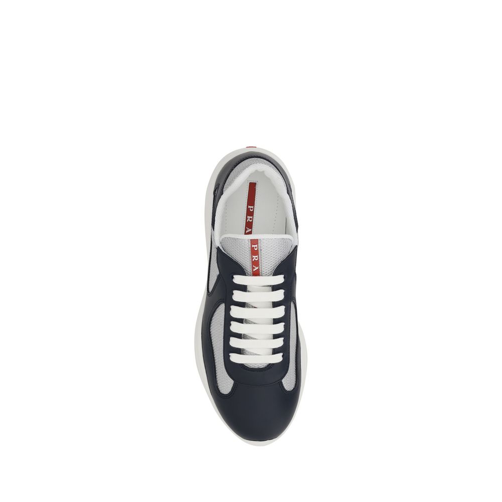Prada Blue Calf Leather Bos Taurus Athletic Sneakers