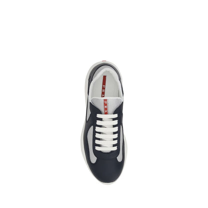 Prada Blue Calf Leather Bos Taurus Athletic Sneakers