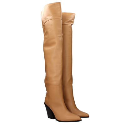 Jimmy Choo Beige Leather Ankle Boots