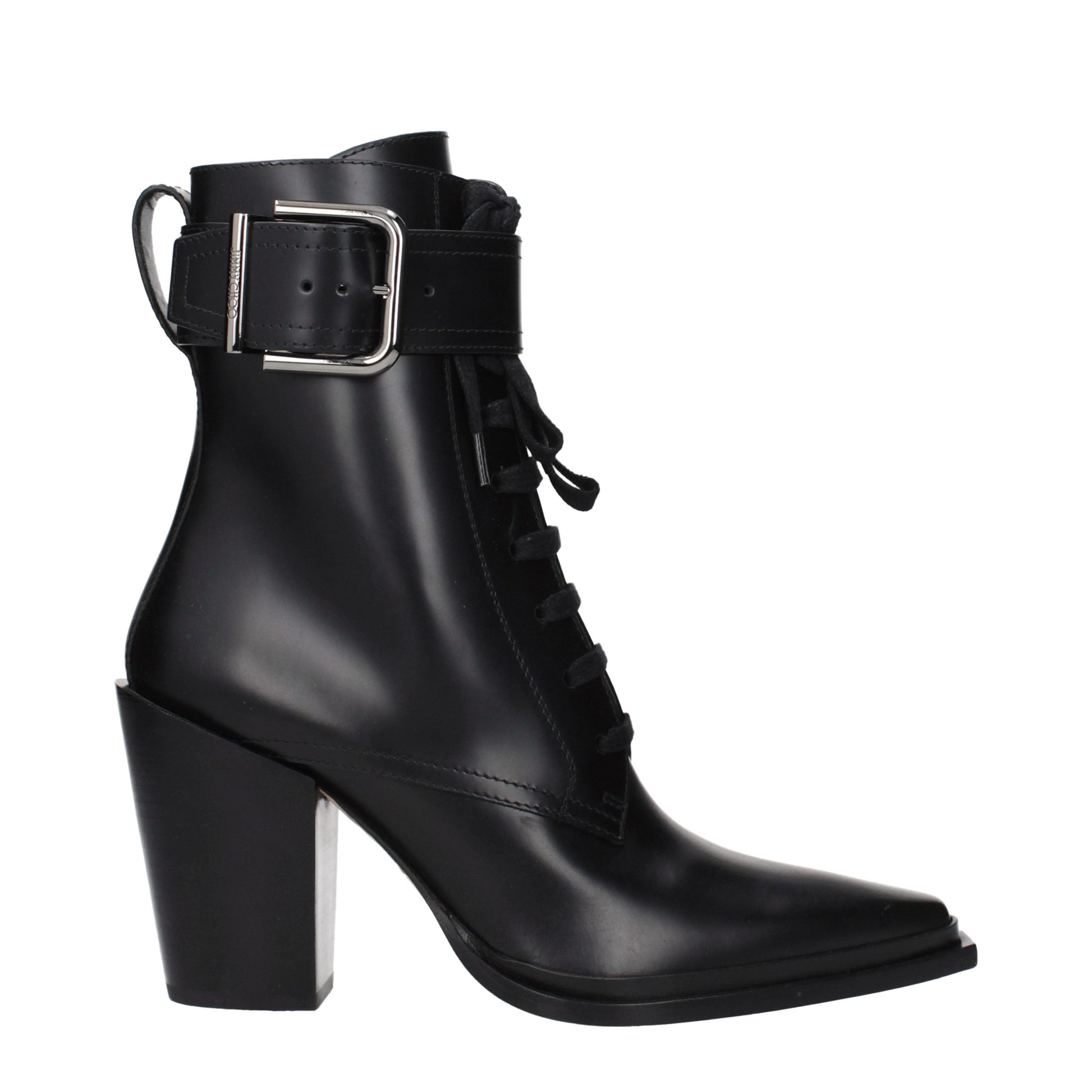 Jimmy Choo Black Leather Ankle Boots