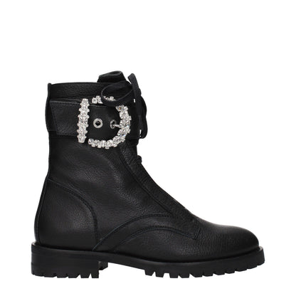 Jimmy Choo Black Leather Ankle Boots