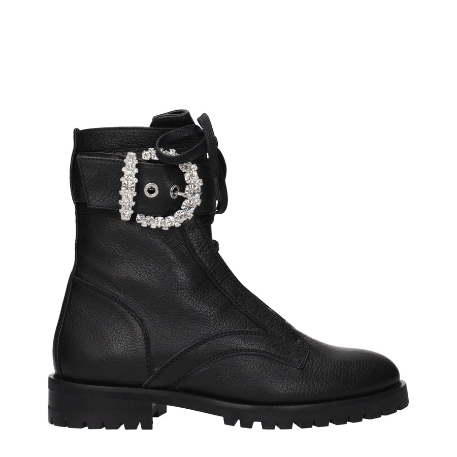 Jimmy Choo Black Leather Ankle Boots