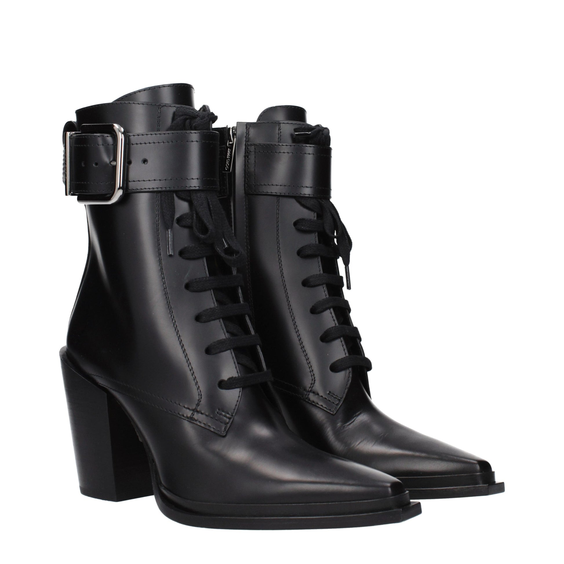 Jimmy Choo Black Leather Ankle Boots