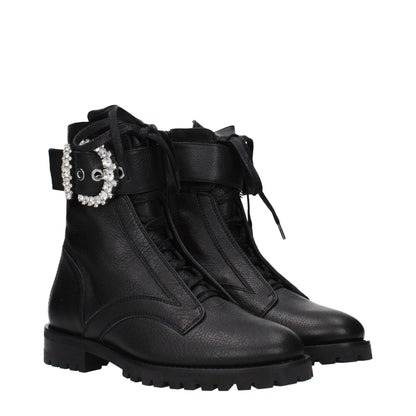 Jimmy Choo Black Leather Ankle Boots