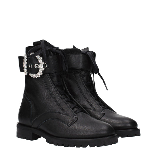 Jimmy Choo Black Leather Ankle Boots