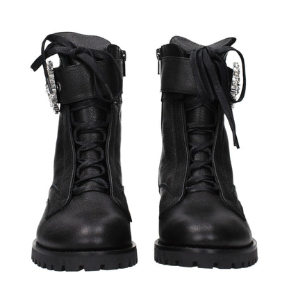 Jimmy Choo Black Leather Ankle Boots