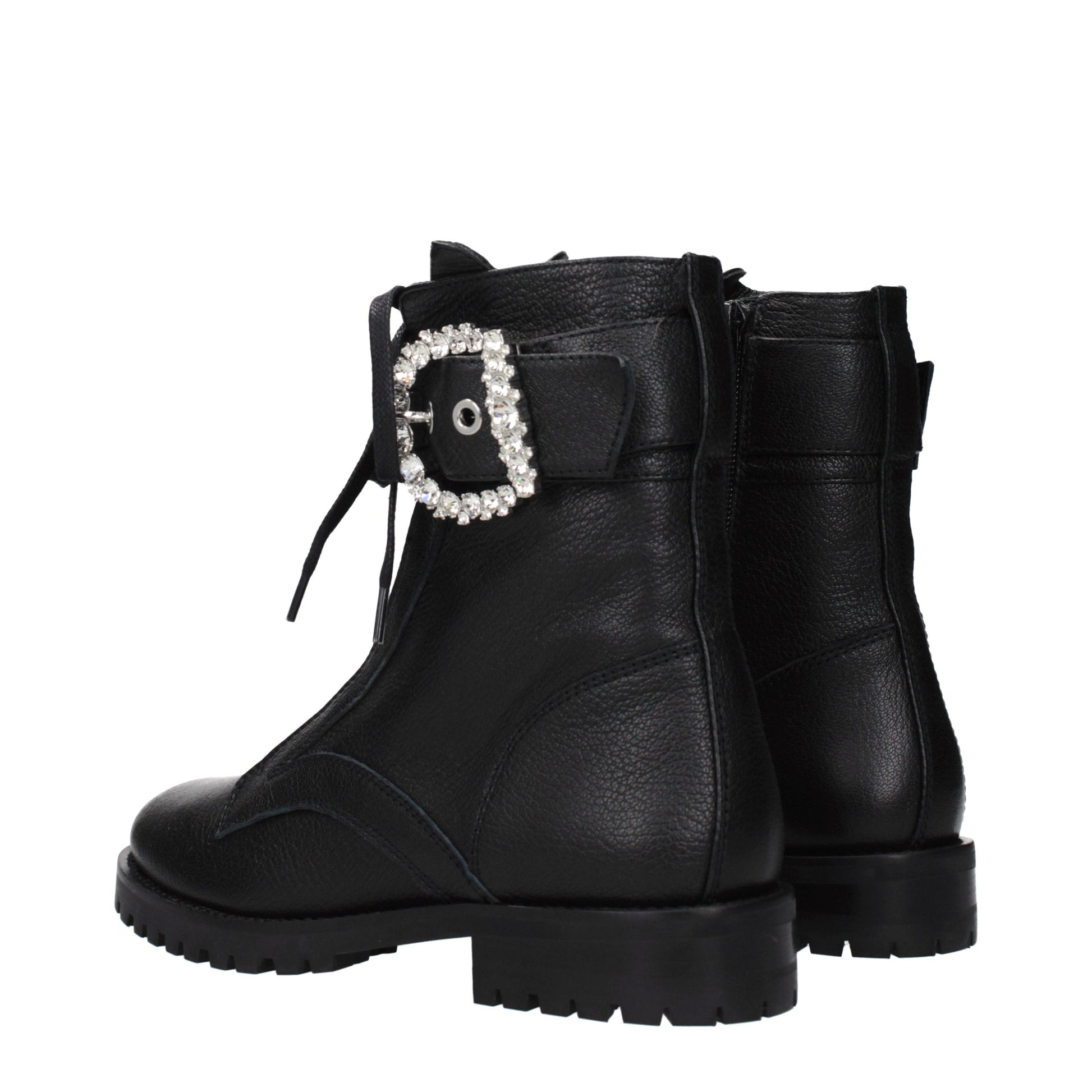 Jimmy Choo Black Leather Ankle Boots