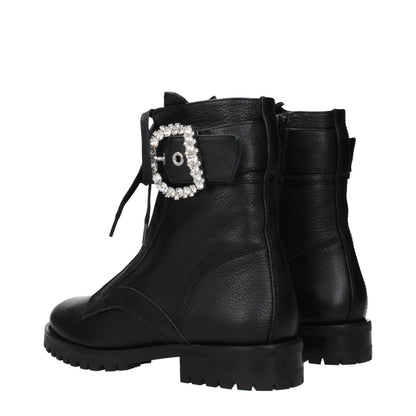 Jimmy Choo Black Leather Ankle Boots